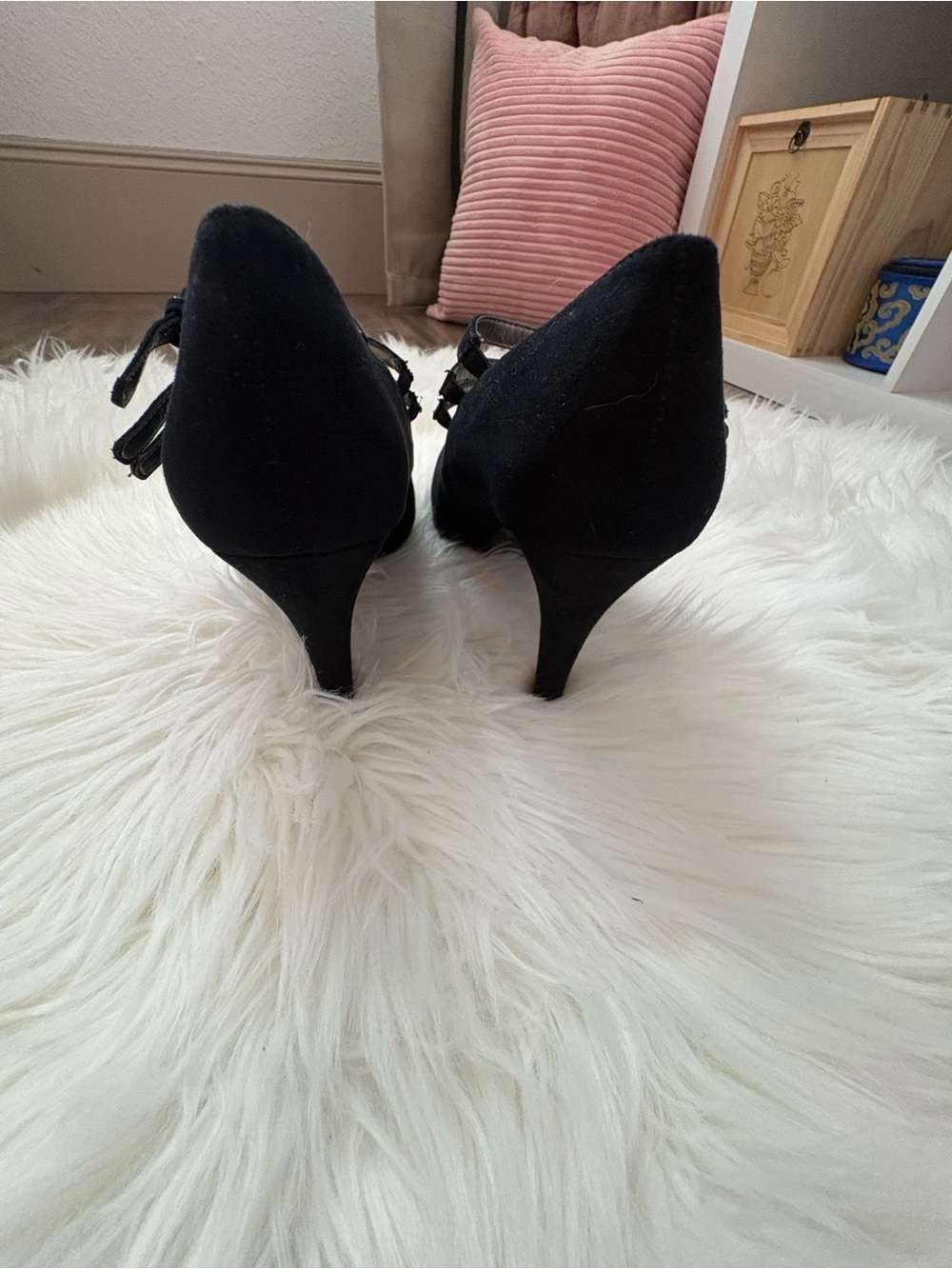 Worthington Black Triple-Strap Heels - Picture 2 of 8